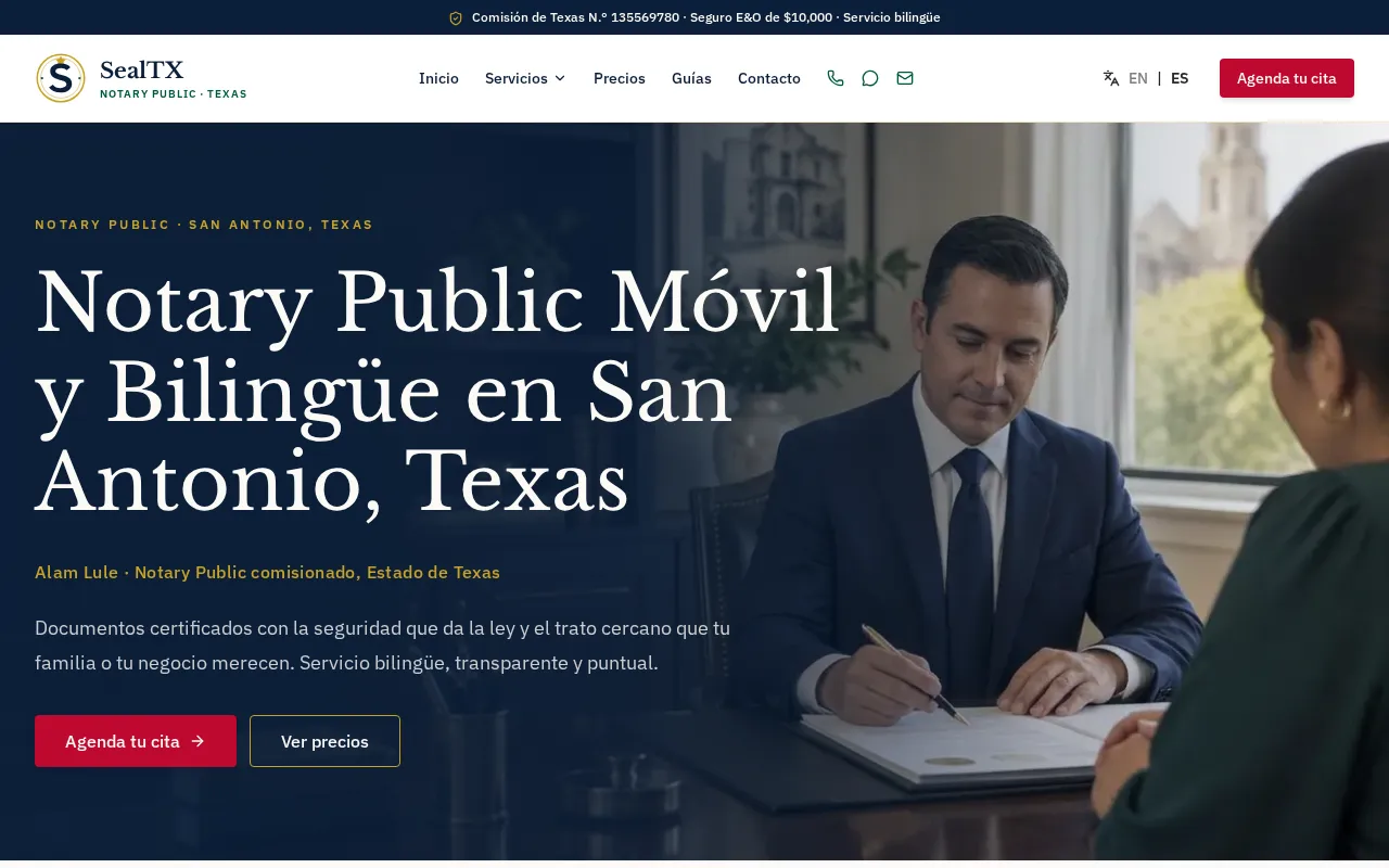 SealTX website preview