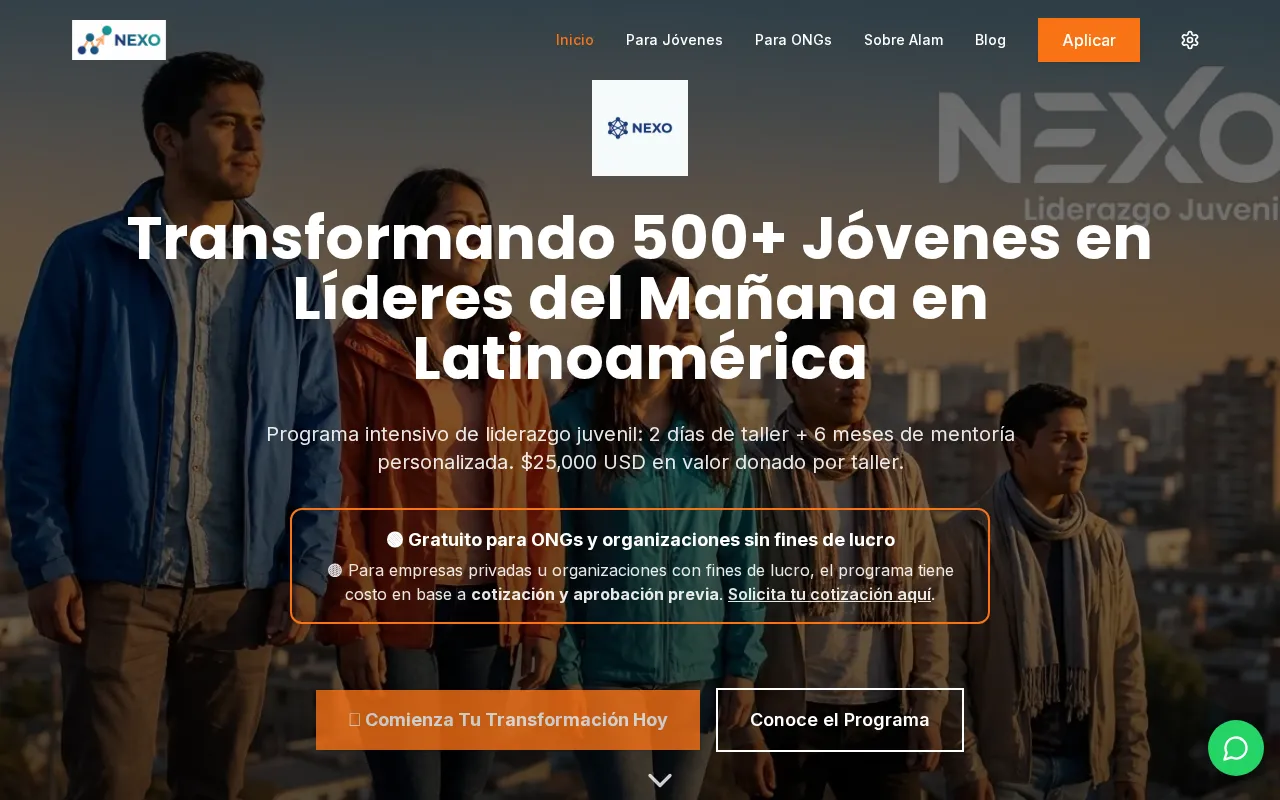 NEXO Latinoamérica website preview